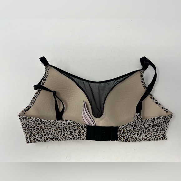 Victorias Secret Women’s No Wire Leopard Print Bra 32C Black Tan Lightly Padded - Picture 2 of 4